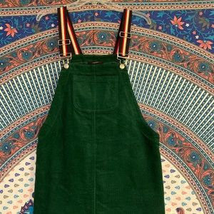Green Corduroy Overalls dress
